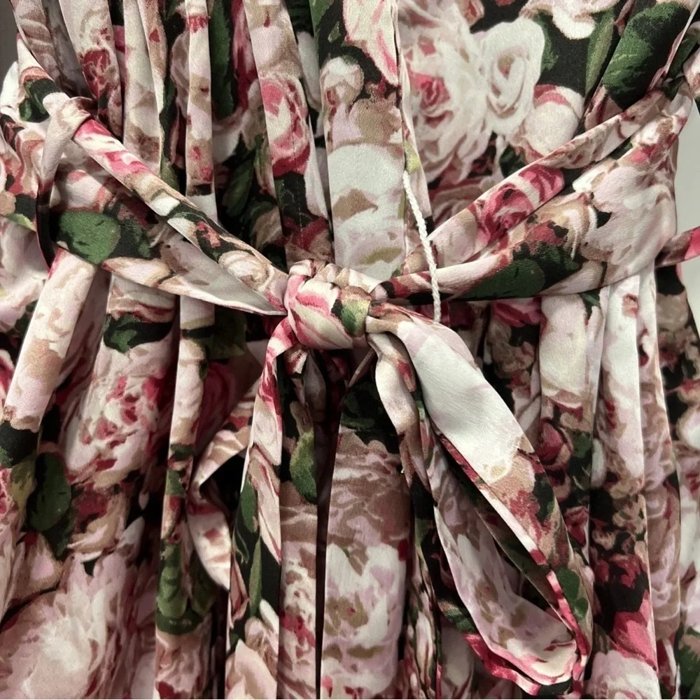 Kate Spade Satin Rose Robe Large/xl Kimono Lace Feminine Intimates